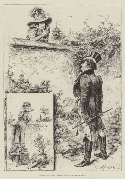 De eerste april, er is geen dwaas als een oude dwaas door Frederick Barnard